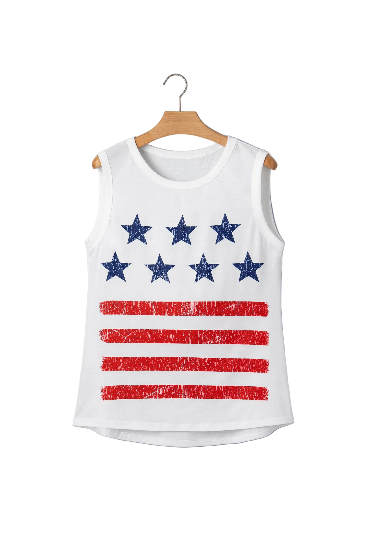 Vintage Stars & Stripes Tank Top – Patriotic Graphic Tee for Women