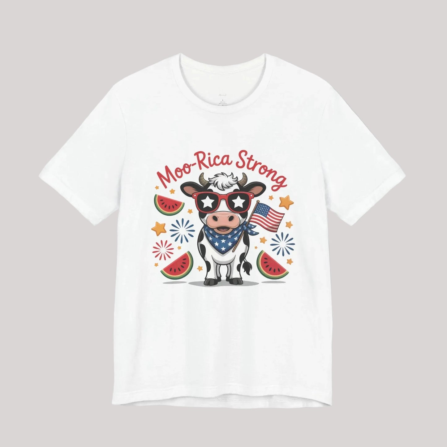 Moo-rica Patriotic Cow Graphic Tee