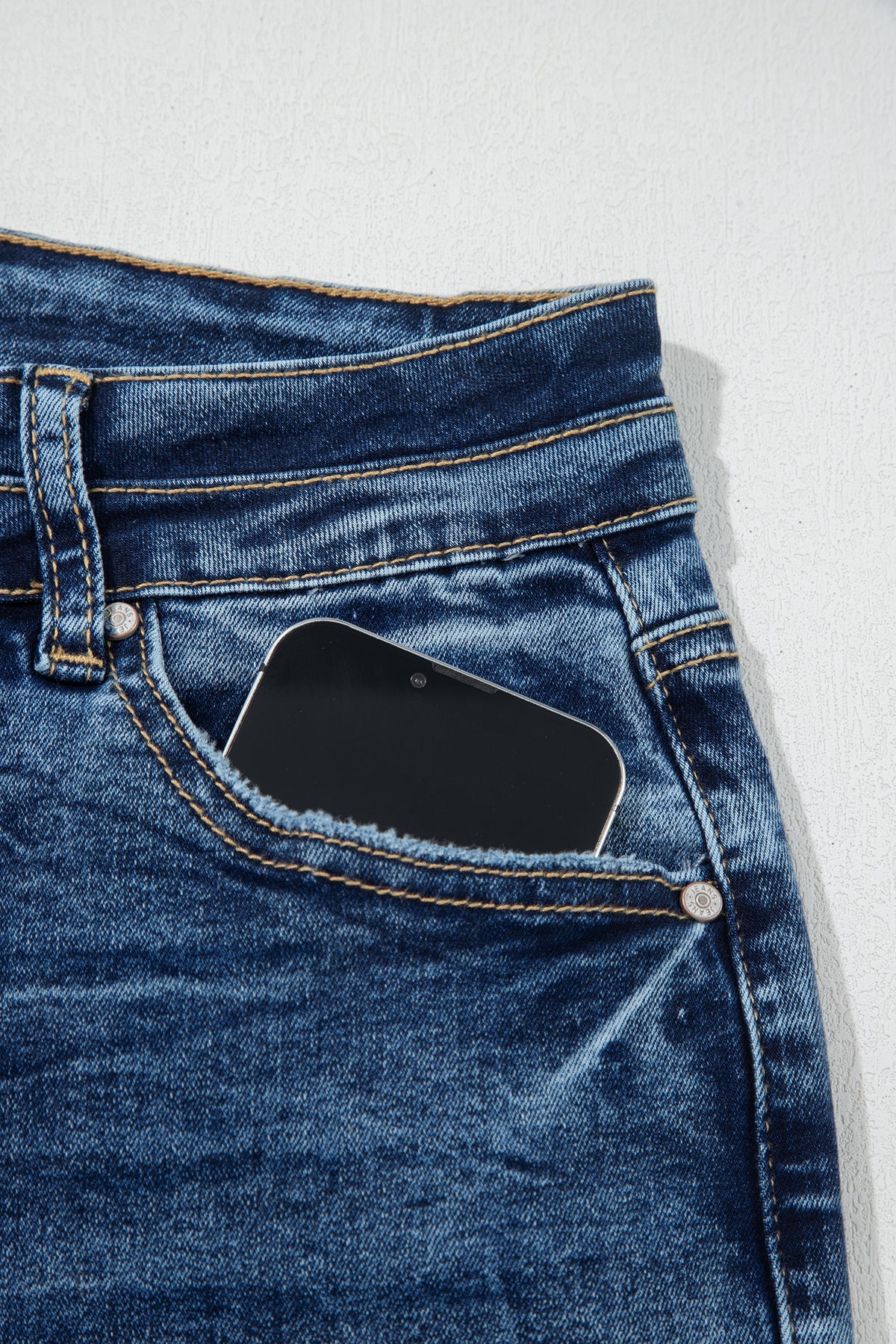 Acid Wash High Rise Flare Jeans