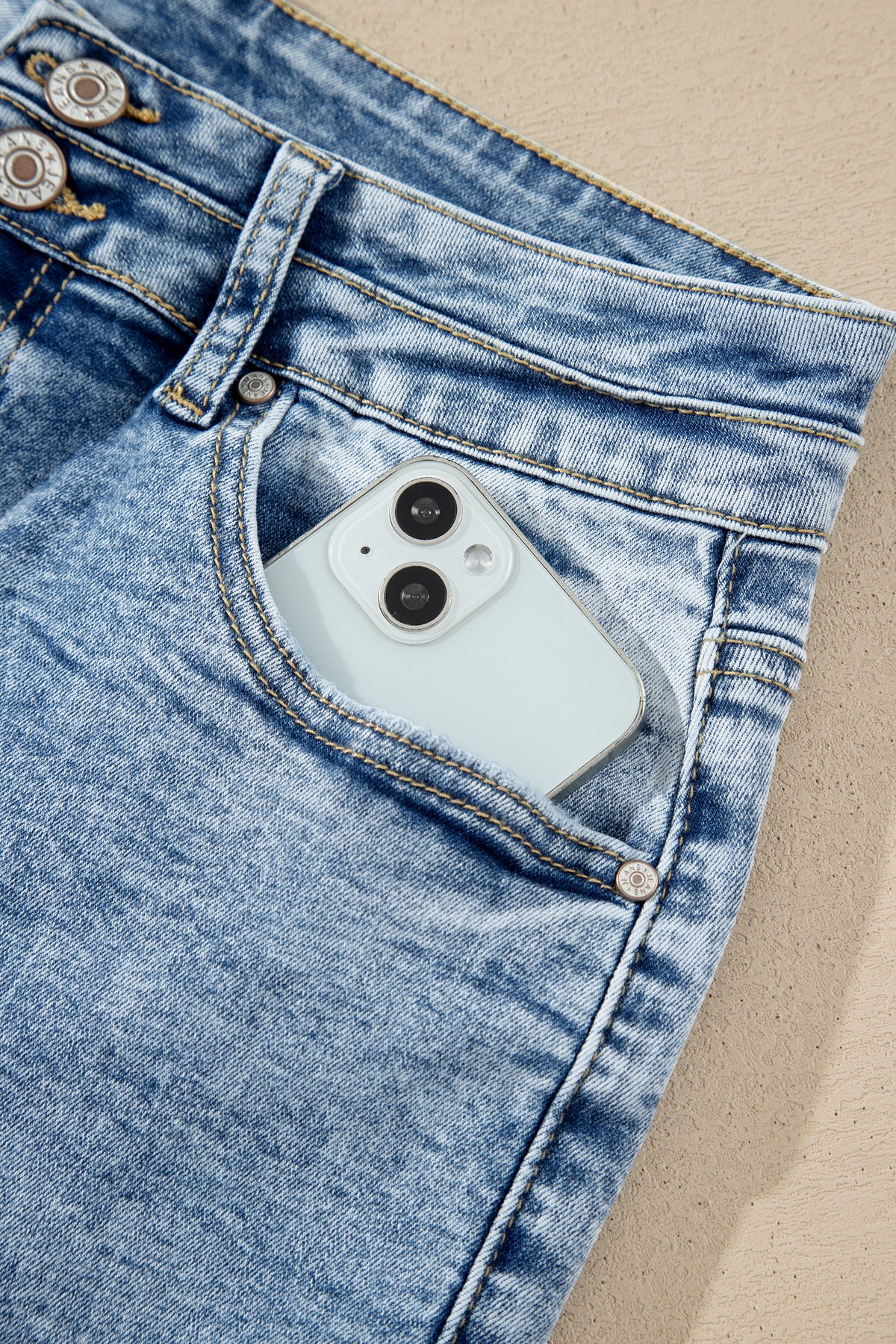 Acid Wash High Rise Flare Jeans