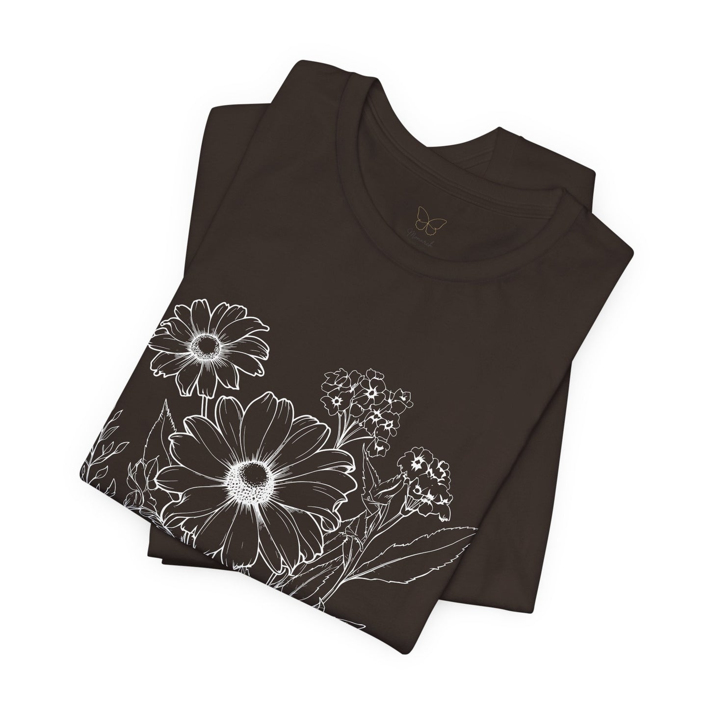 Floral Sketch Women's Tee — Hand-Drawn Wildflower Graphic