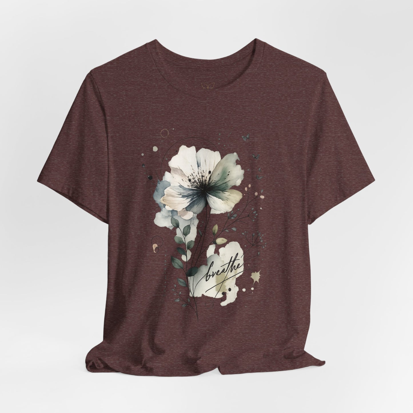 "Breathe" Watercolor Floral Tee |