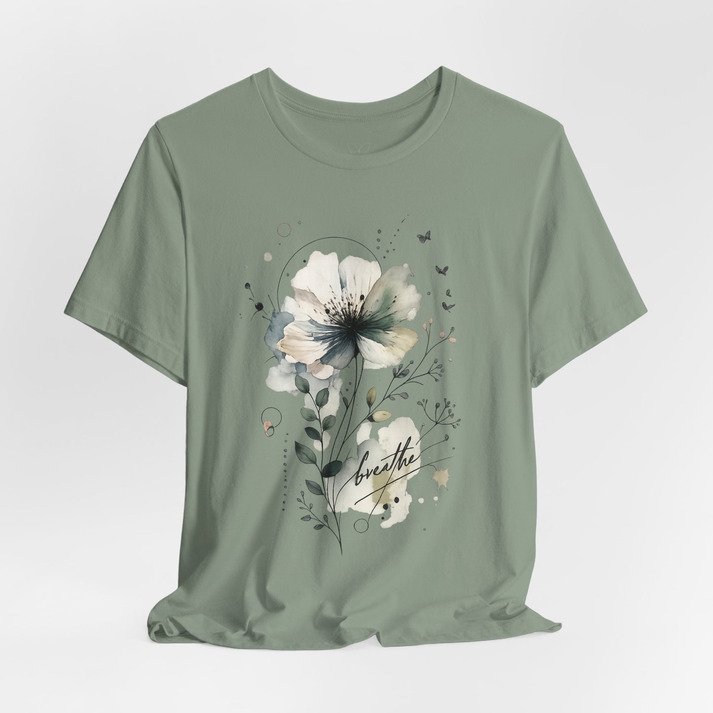 "Breathe" Watercolor Floral Tee |