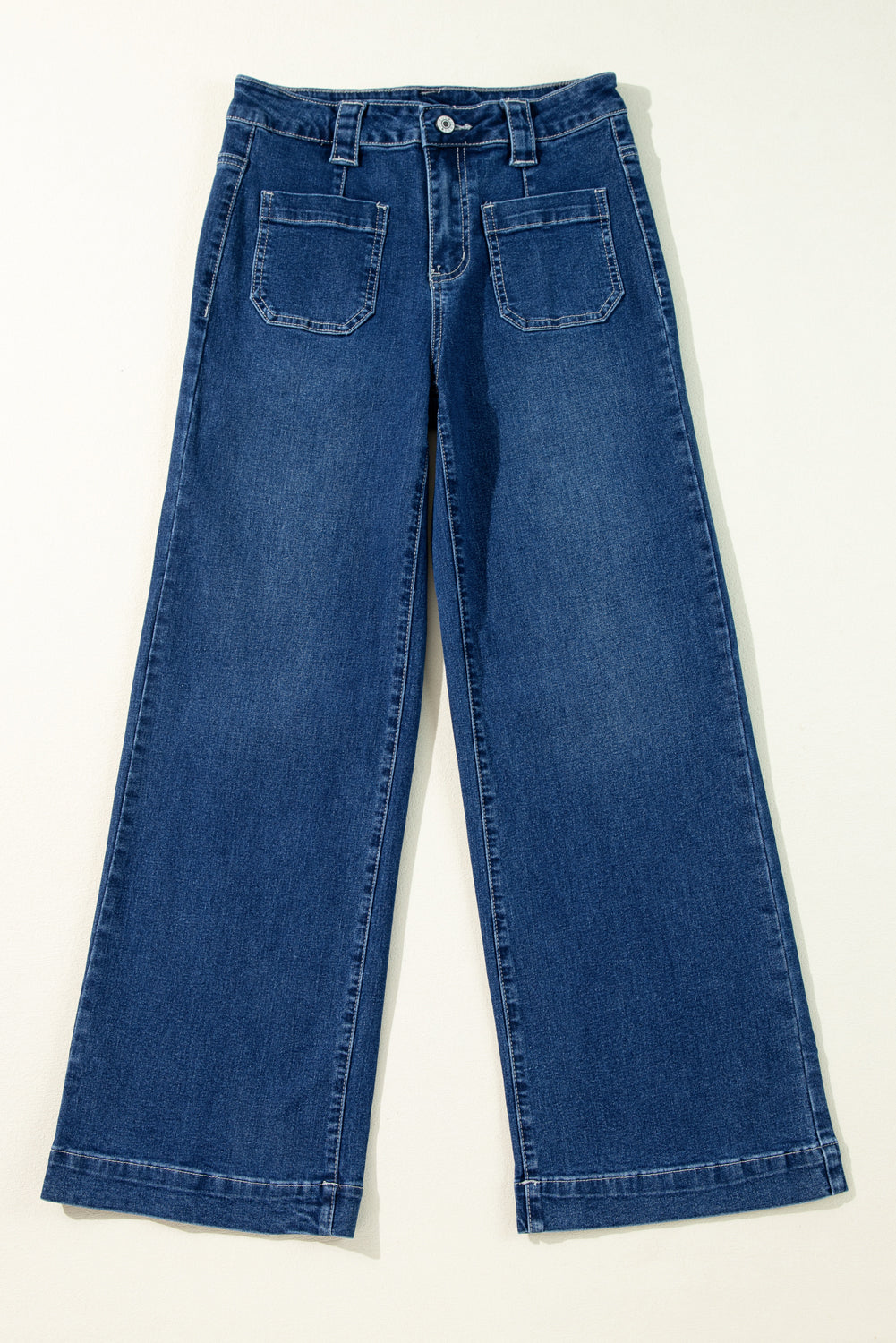 The jeans that do everything right. These wide leg, high waist jeans in a clean sail blue denim are the kind of pair you reach for again and again