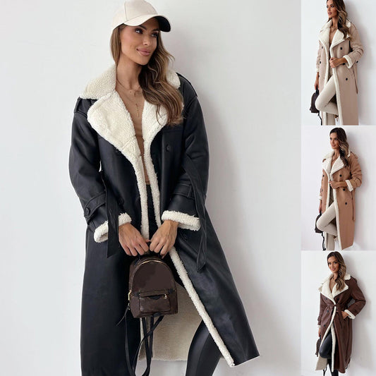 Belted Double-Breasted Winter Trench Coat