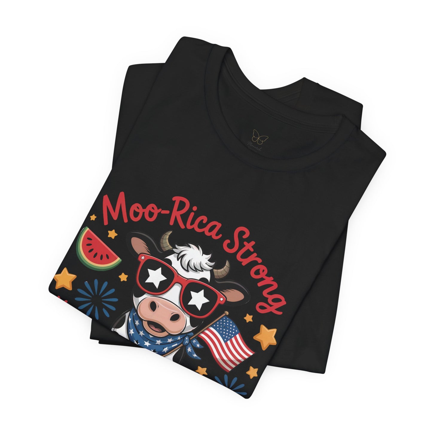 Moo-rica Patriotic Cow Graphic Tee