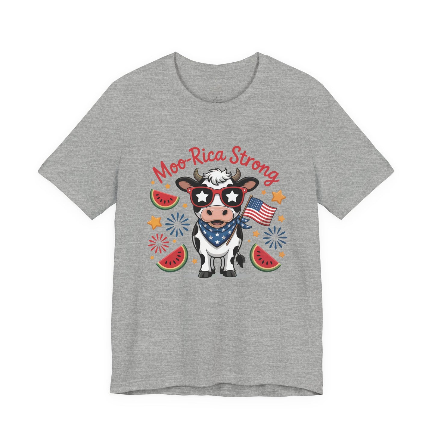 Moo-rica Patriotic Cow Graphic Tee