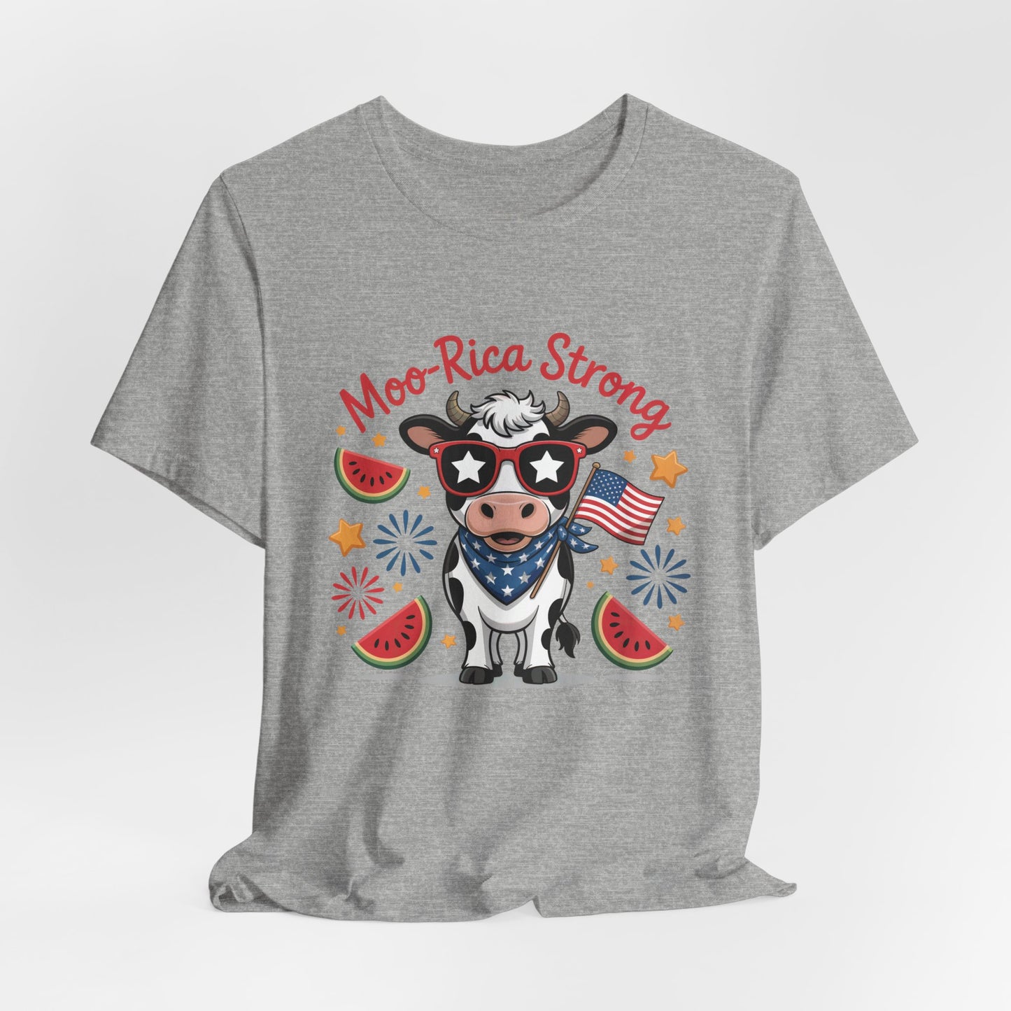 Moo-rica Patriotic Cow Graphic Tee