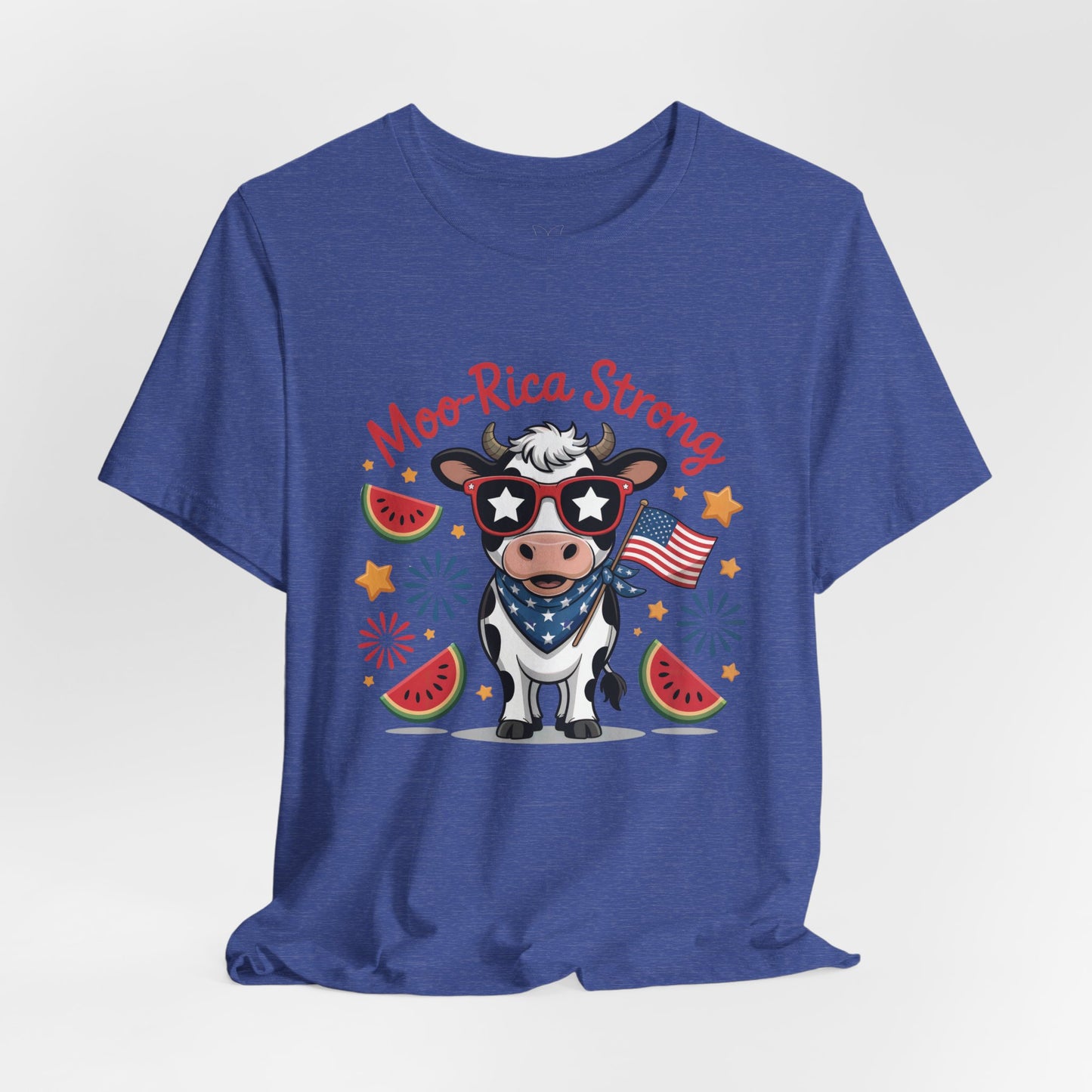 Moo-rica Patriotic Cow Graphic Tee