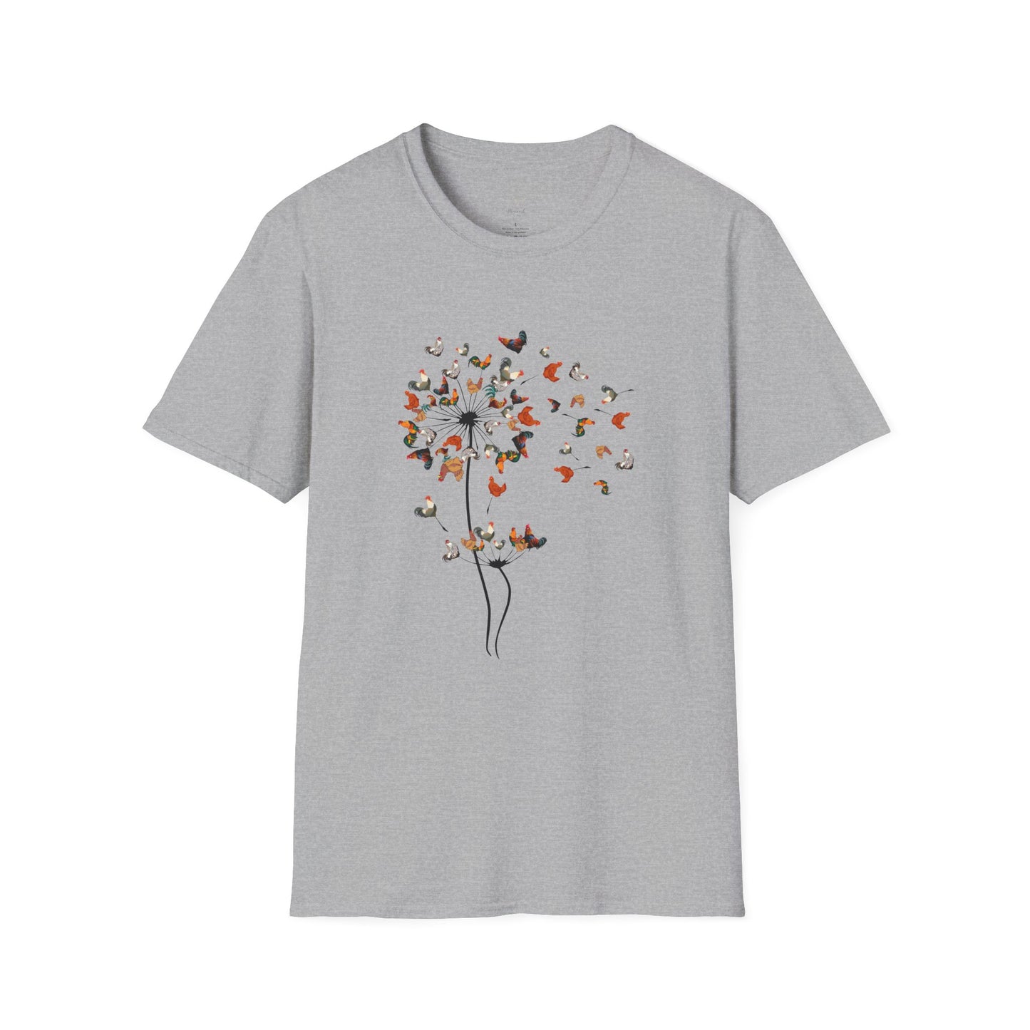 Chicken Dandelion T‑Shirt — Whimsical Floral Tee for Nature Lovers