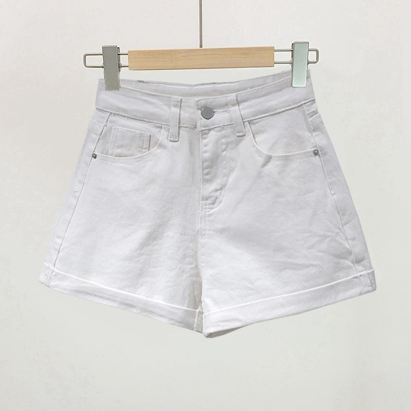 High-Waisted Wide Leg Denim Shorts