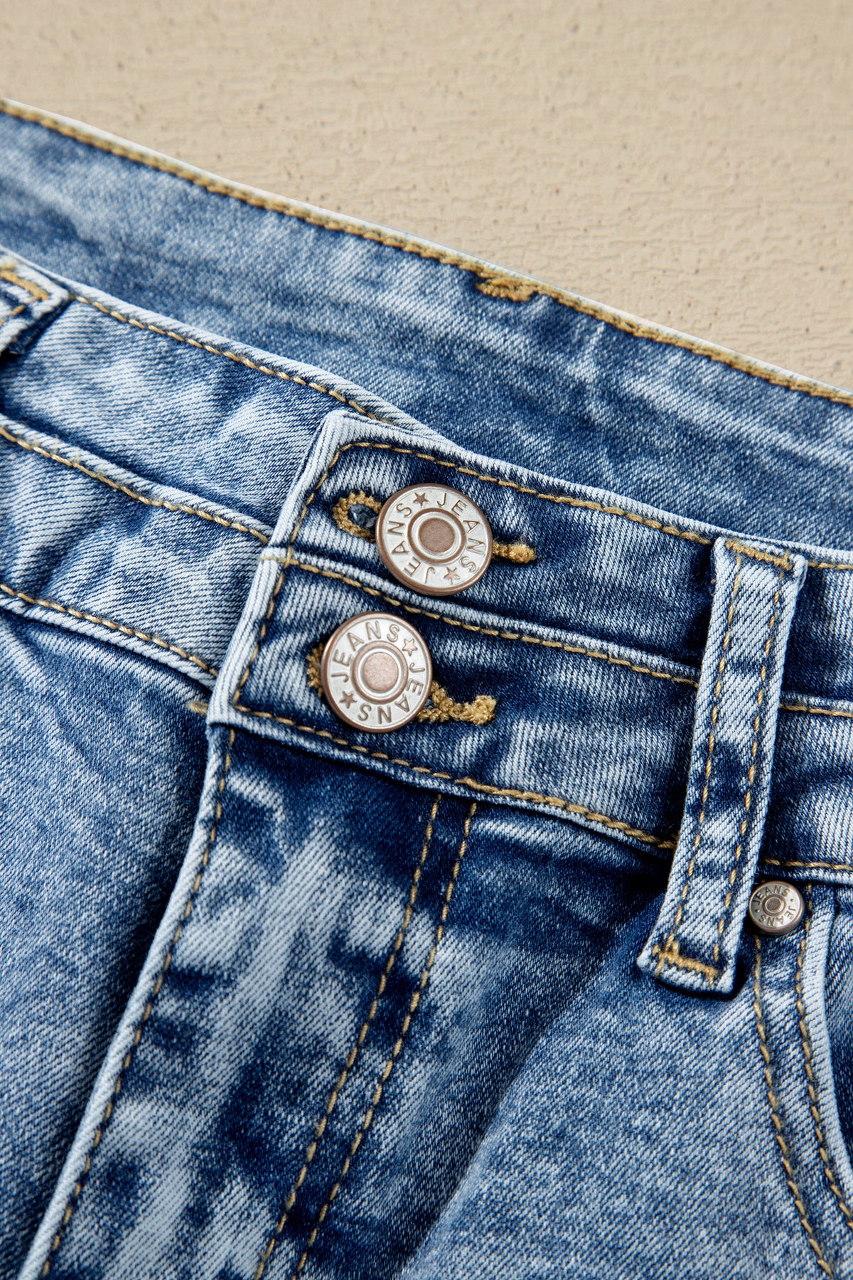 Acid Wash High Rise Flare Jeans