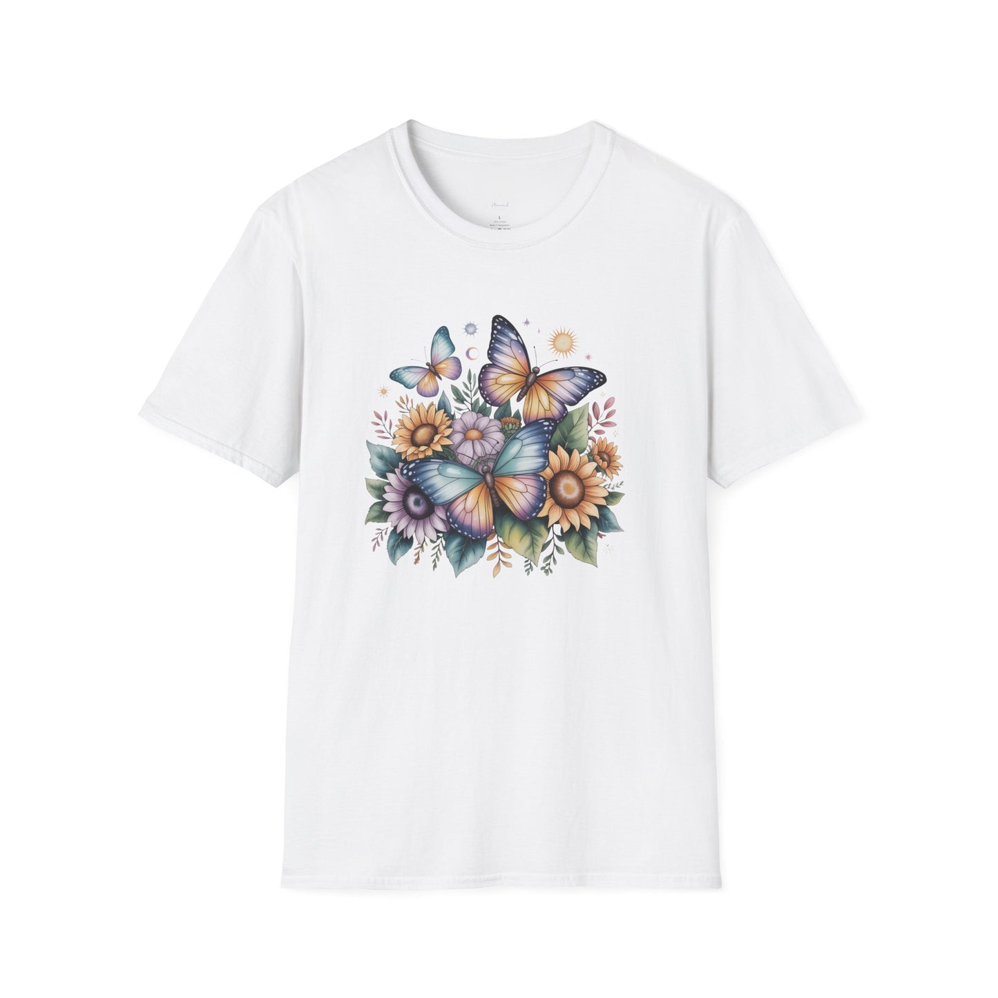 Butterfly Sunflower T-Shirt | Watercolor Floral Garden Tee
