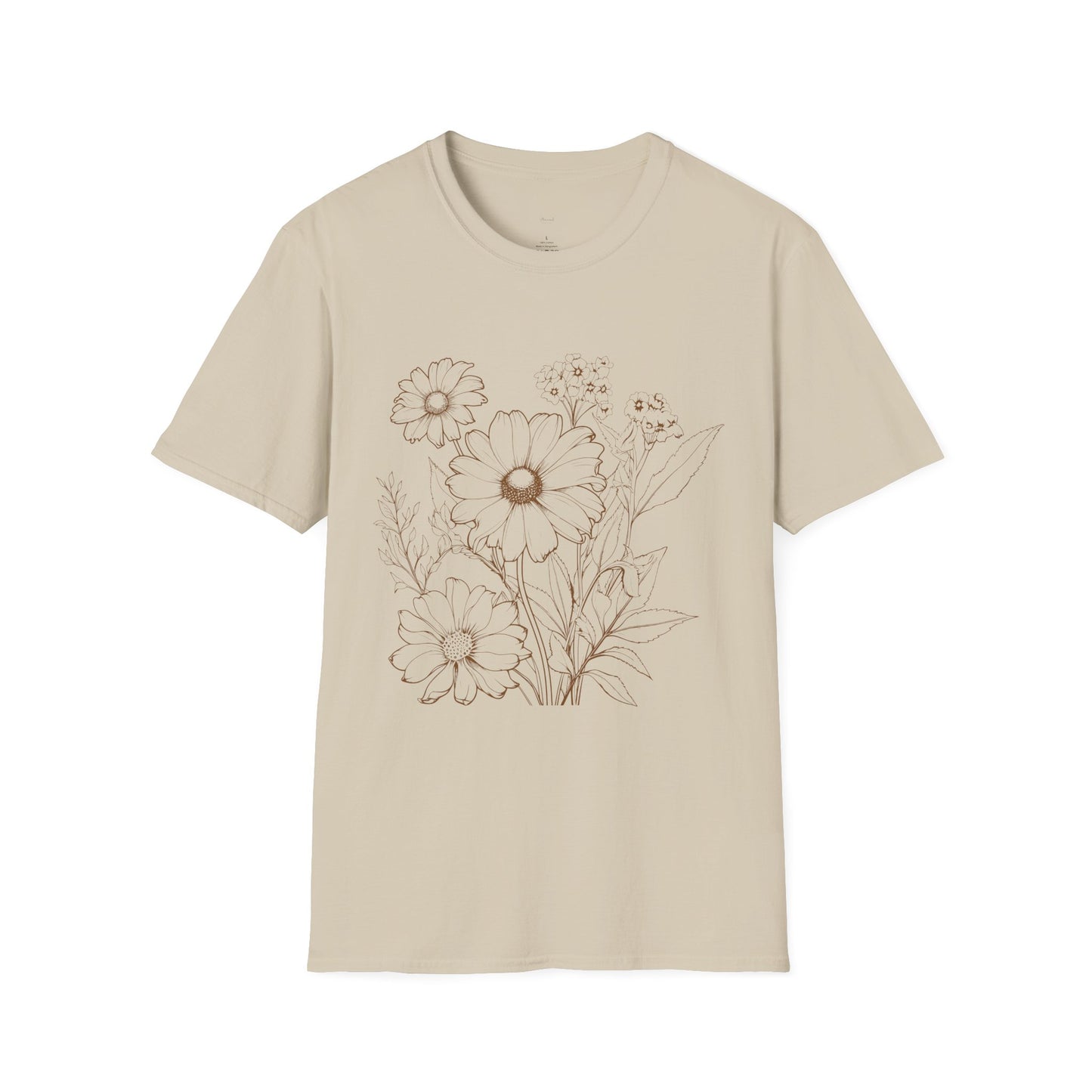 Floral Doodle Tee — Hand-Drawn Daisy Bouquet T-Shirt