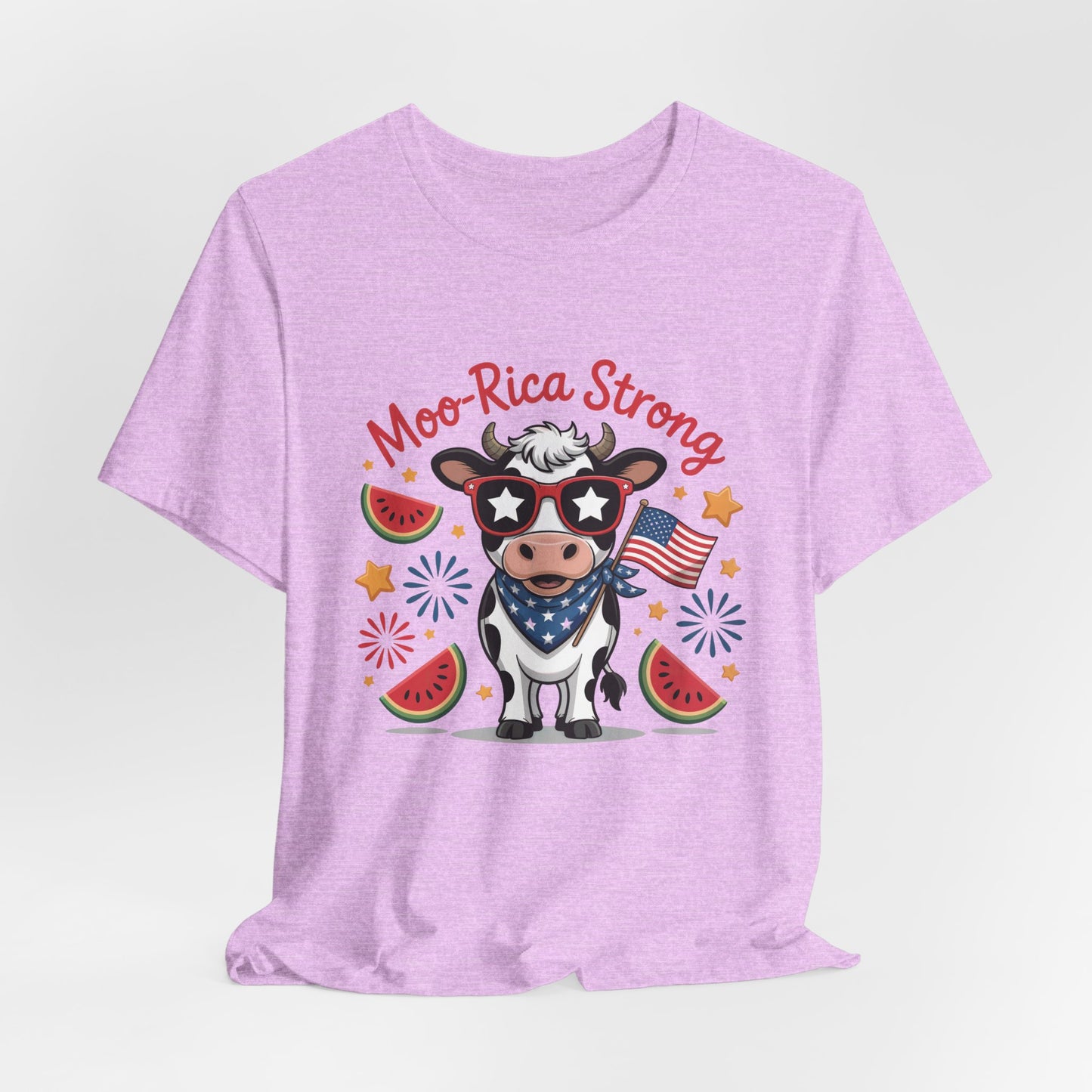 Moo-rica Patriotic Cow Graphic Tee