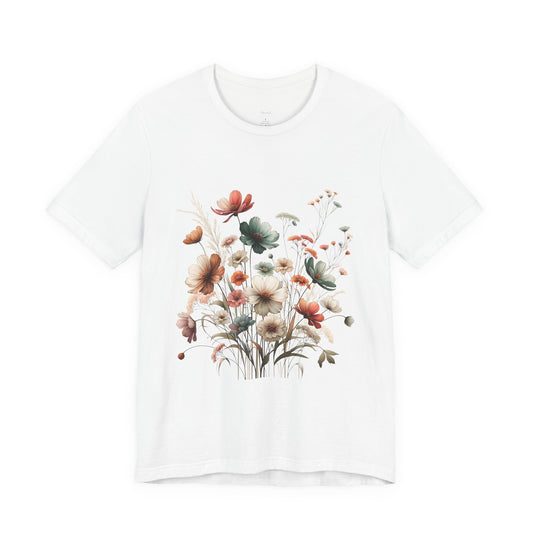 Floral Meadow Tee — Watercolor Wildflower Bouquet Women's Shirt