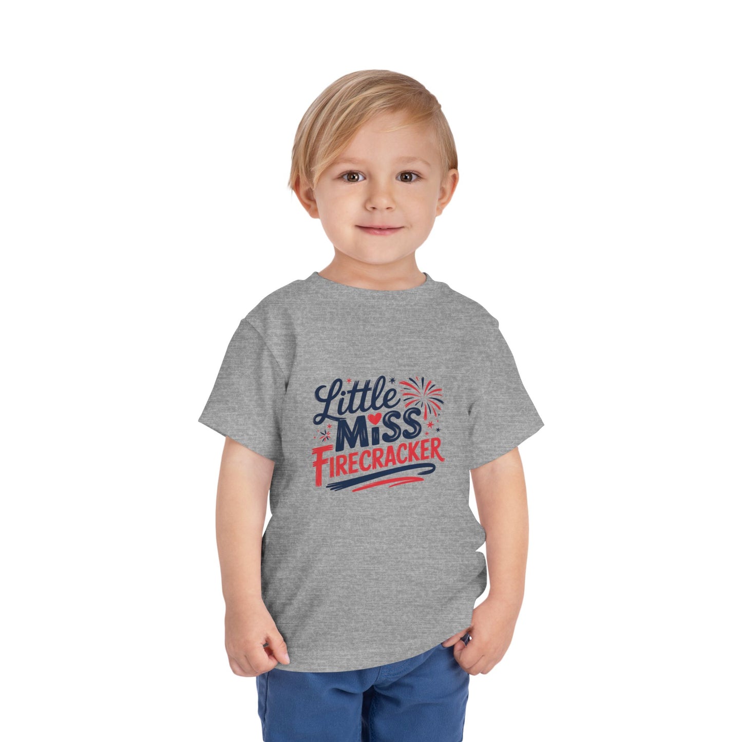 Little Miss Firecracker Toddler Tee | Patriotic 4th of July Kids Shirt