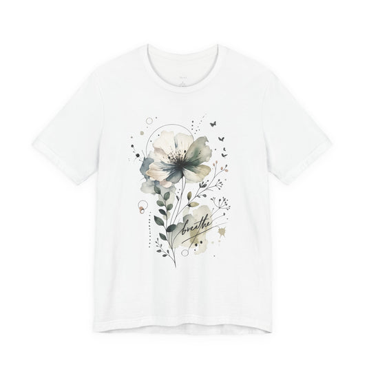 "Breathe" Watercolor Floral Tee |