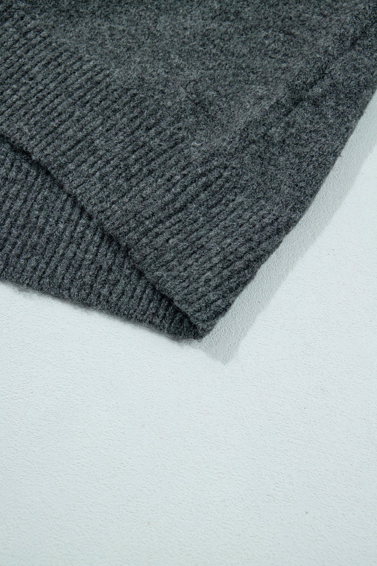 Dark Grey Beaded Floral Sweater