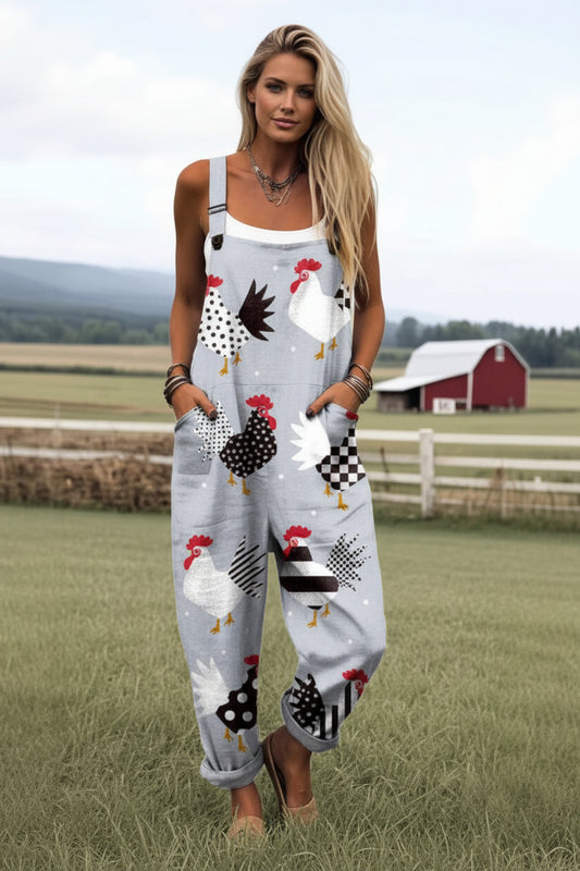 Women's Fun Print Overalls