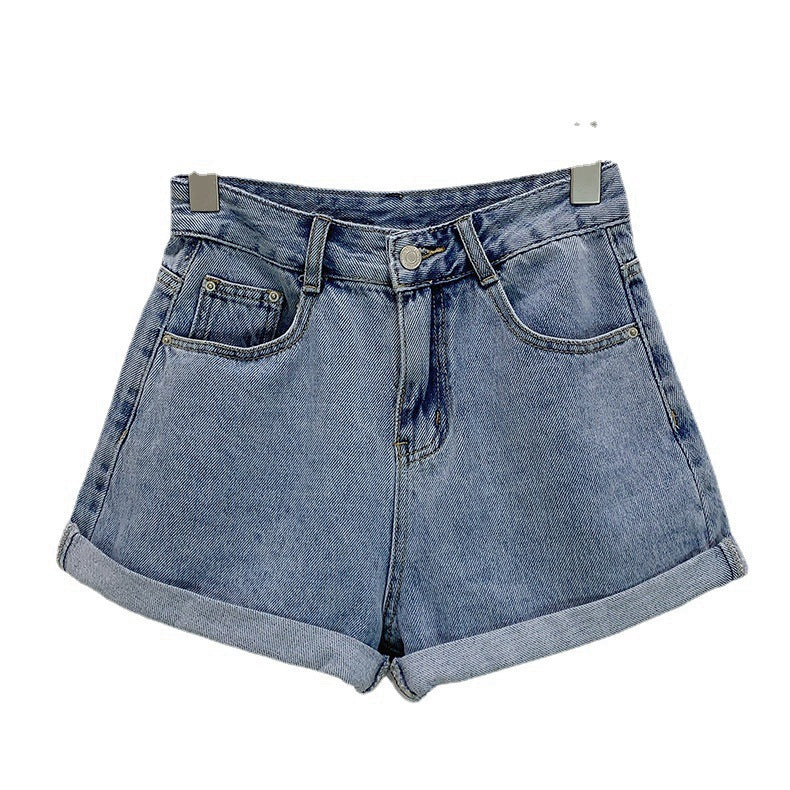 High-Waisted Wide Leg Denim Shorts