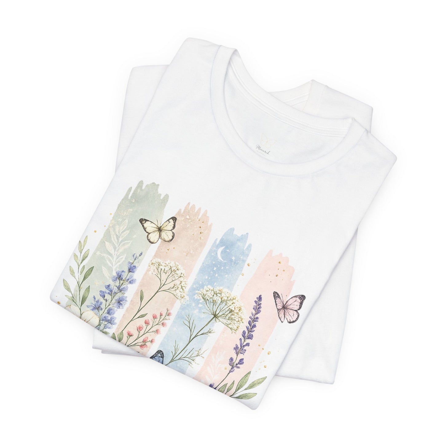 Floral Watercolor Butterfly T-Shirt — Pastel Garden Tee