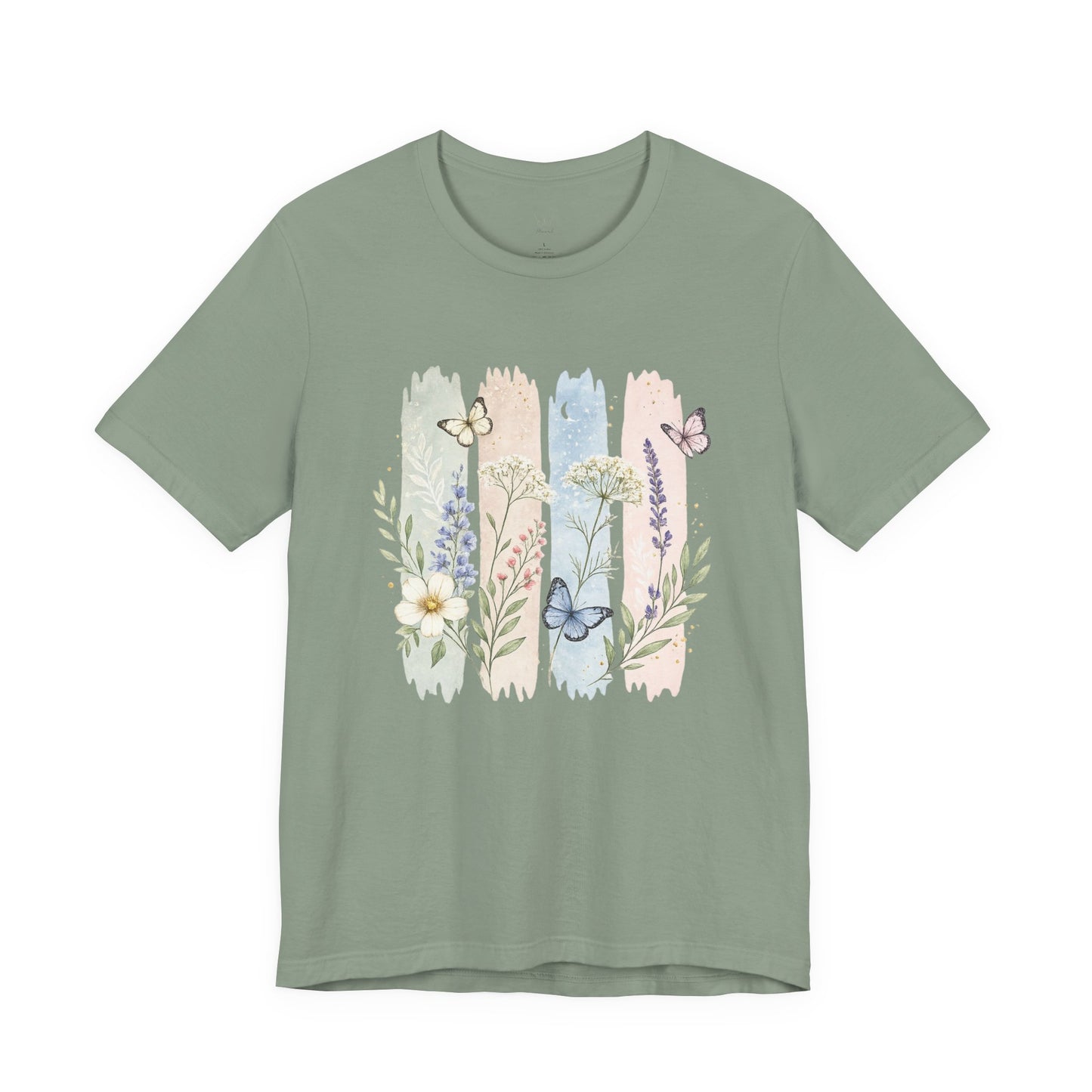 Floral Watercolor Butterfly T-Shirt — Pastel Garden Tee
