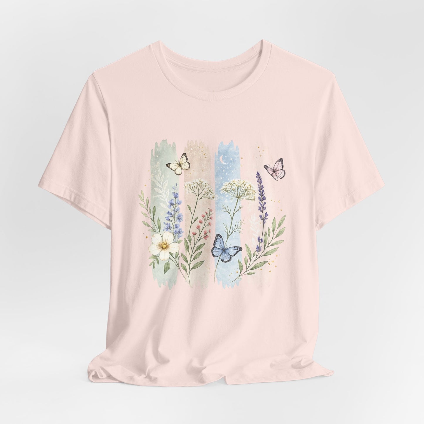 Floral Watercolor Butterfly T-Shirt — Pastel Garden Tee
