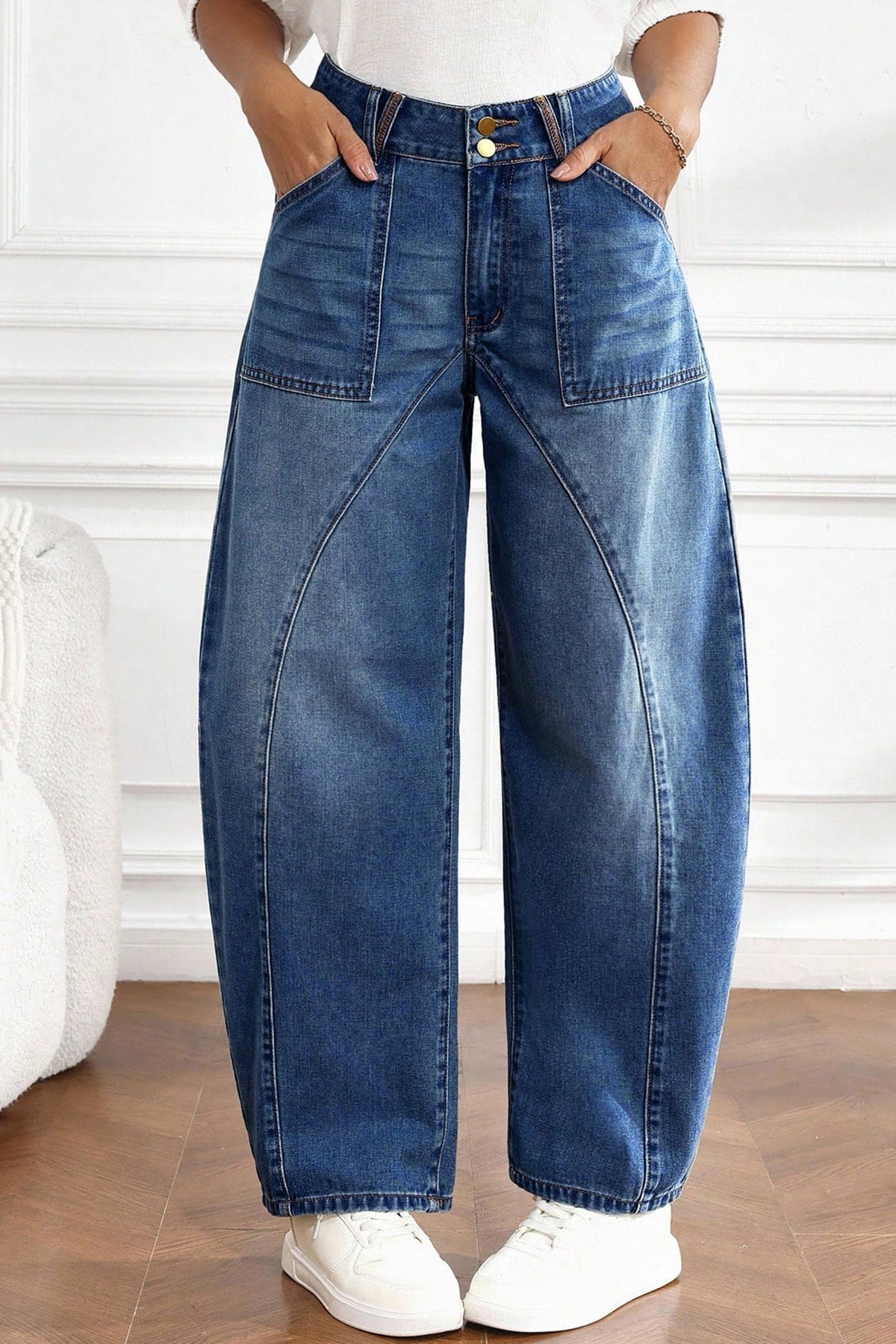 Ashleigh High-Waist Curved-Seam Ankle Jeans