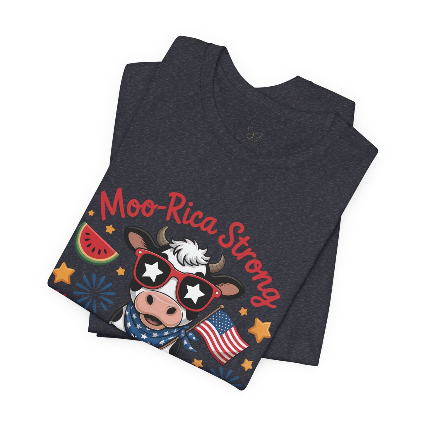 Moo-rica Patriotic Cow Graphic Tee