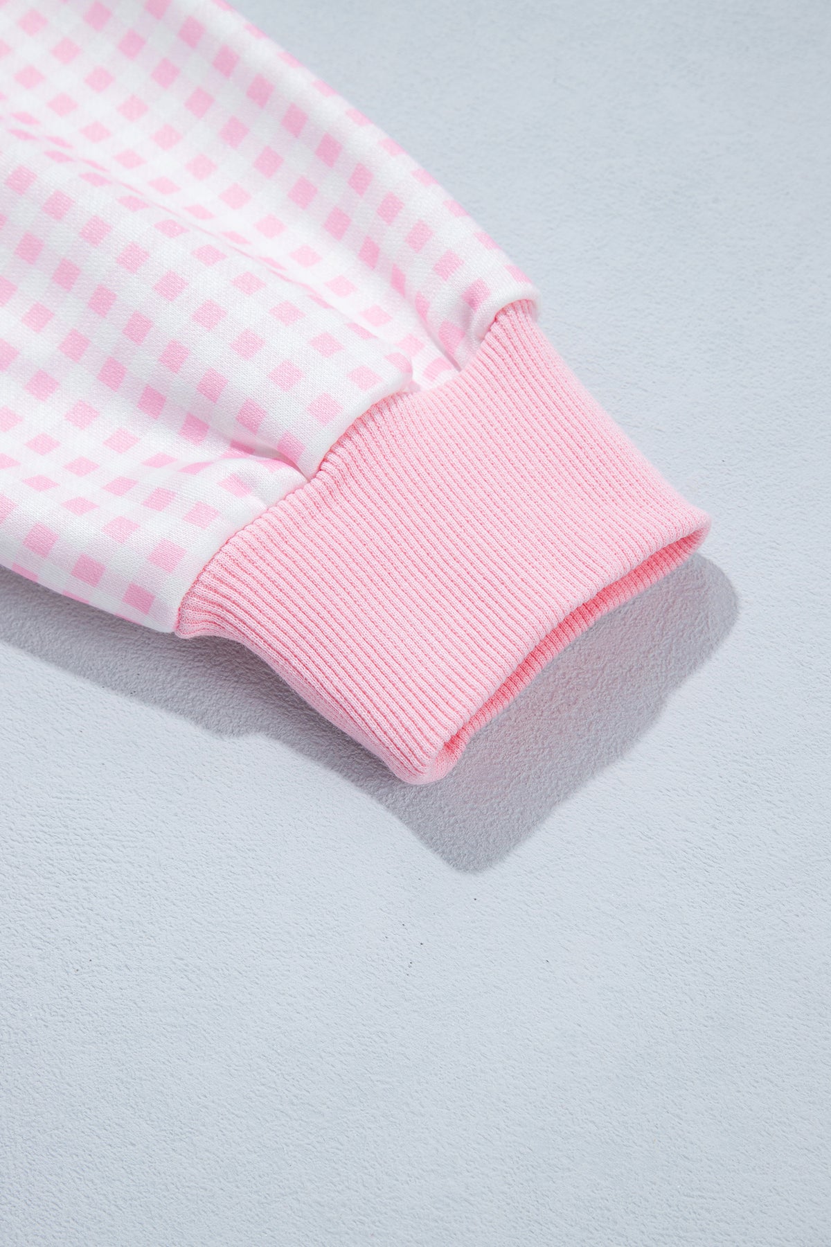 Plaid Sleeve Colorblock Tunic Sweatshirt