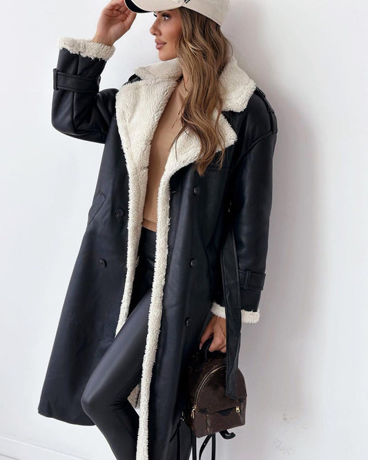 Belted Double-Breasted Winter Trench Coat