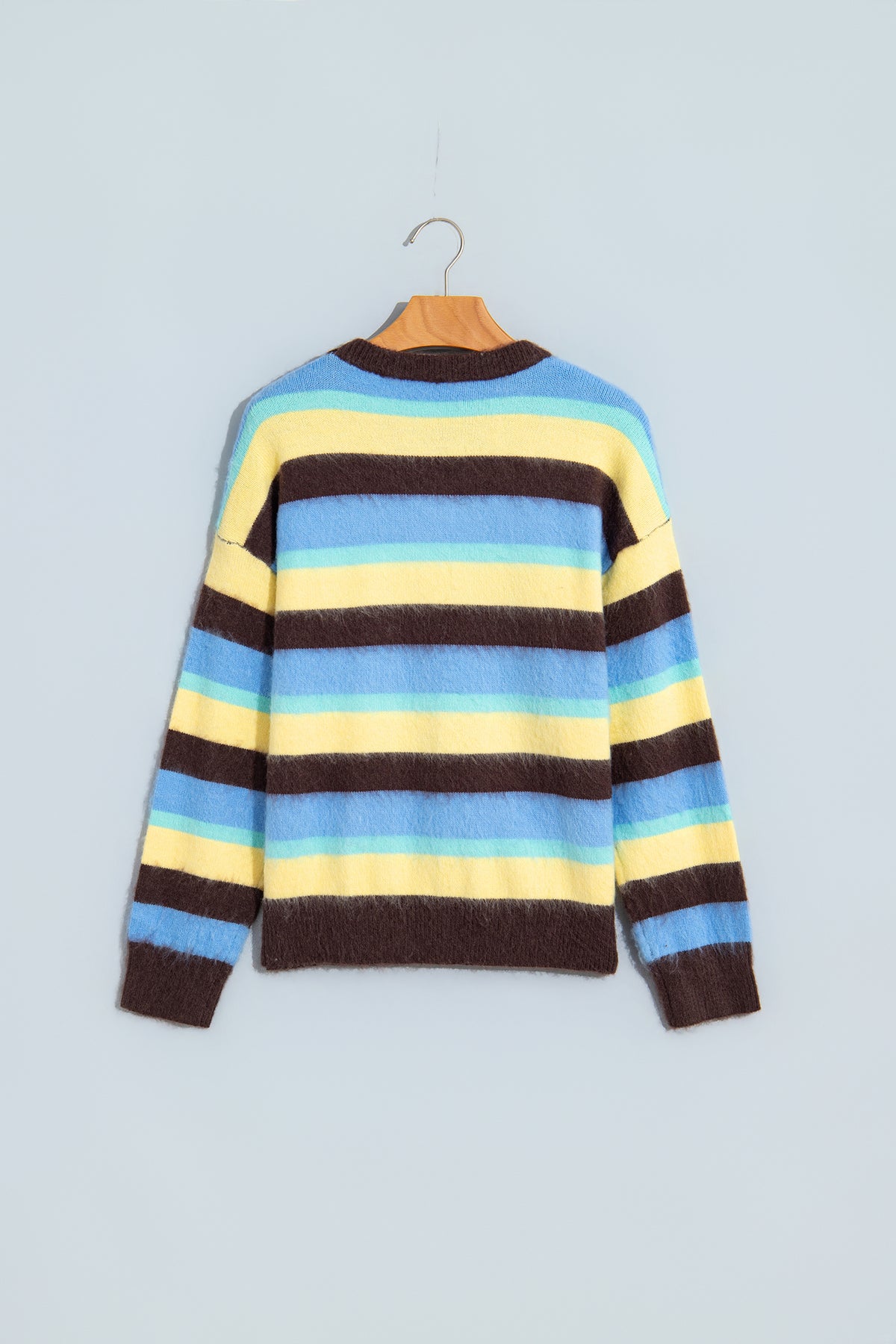 Multicolor Fuzzy Striped Sweater