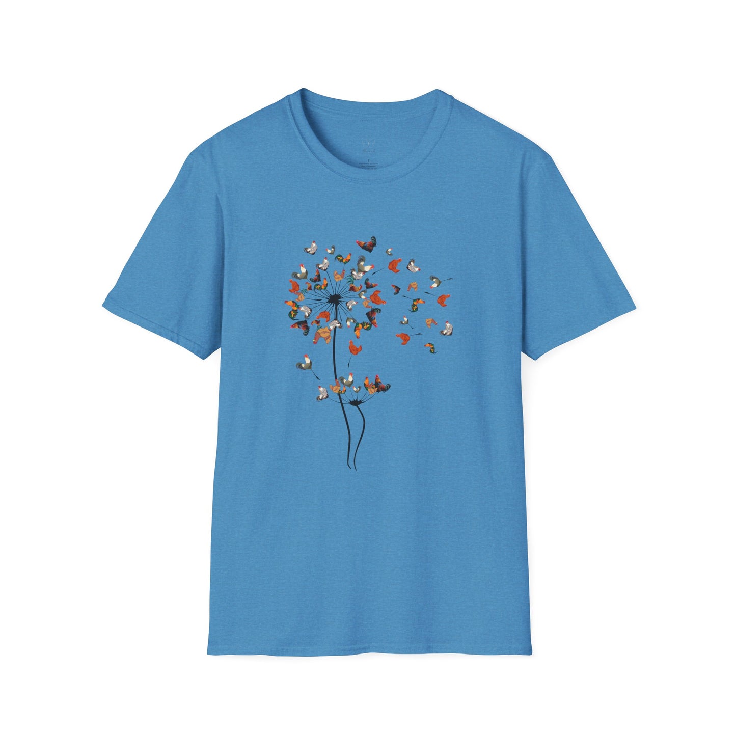 Chicken Dandelion T‑Shirt — Whimsical Floral Tee for Nature Lovers
