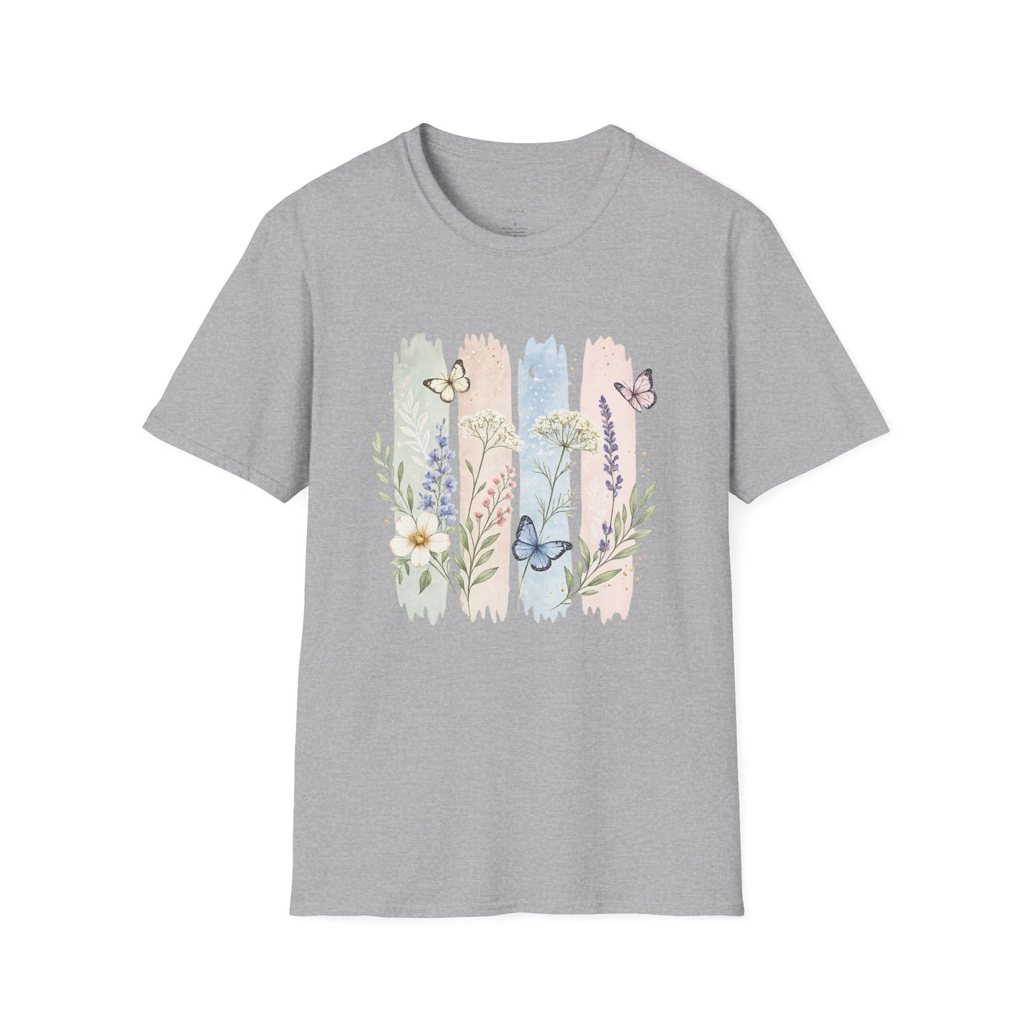 Floral Watercolor Butterfly T-Shirt — Pastel Garden Tee