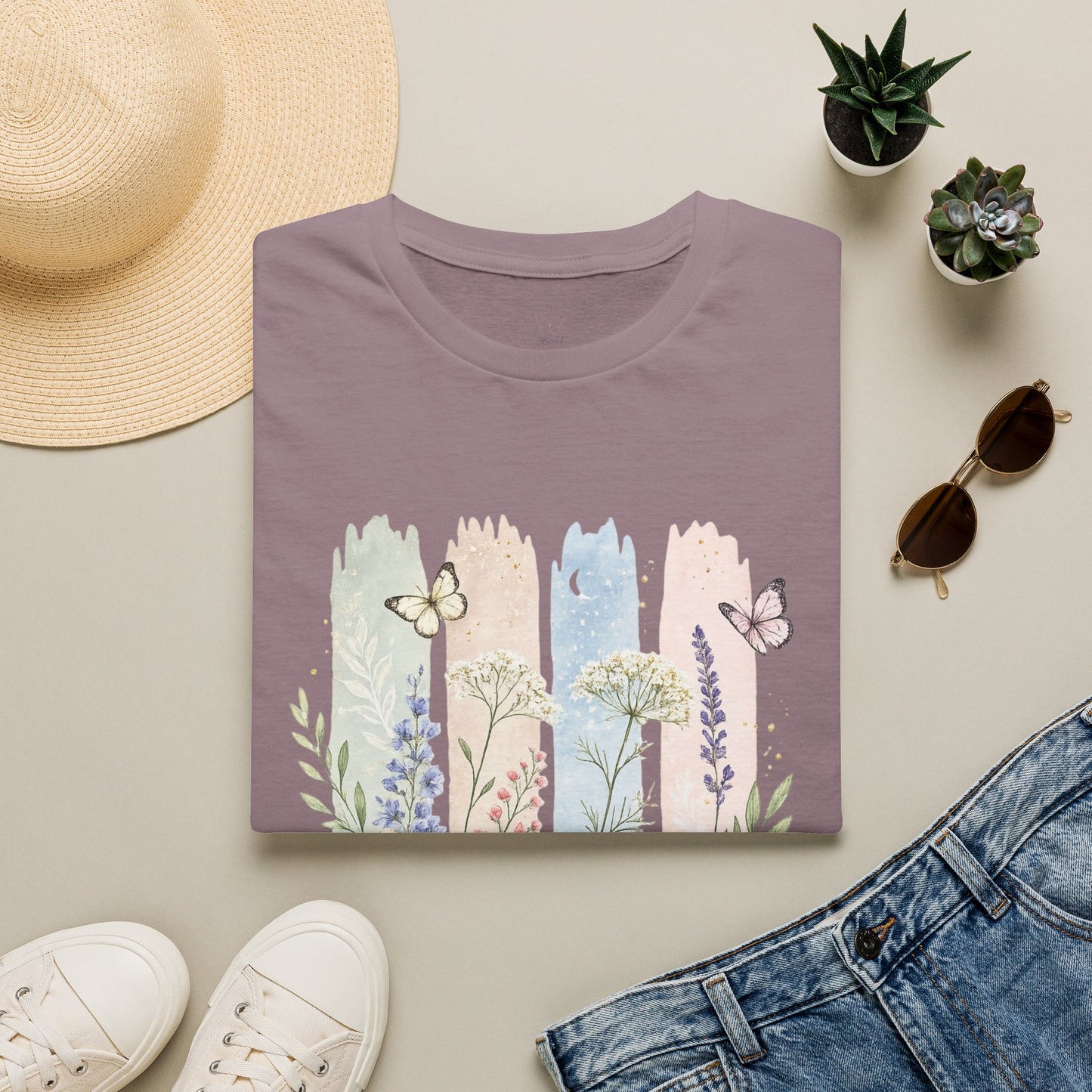 Floral Watercolor Butterfly T-Shirt — Pastel Garden Tee