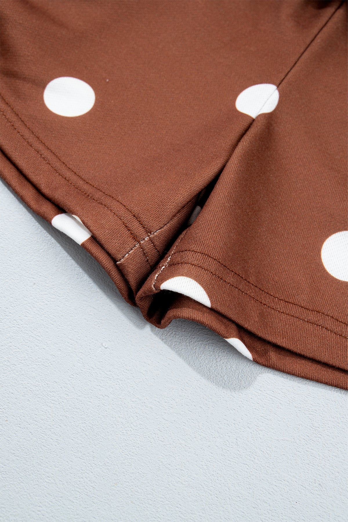 Brown Polka Dot Pullover & Skort Two-Piece Set