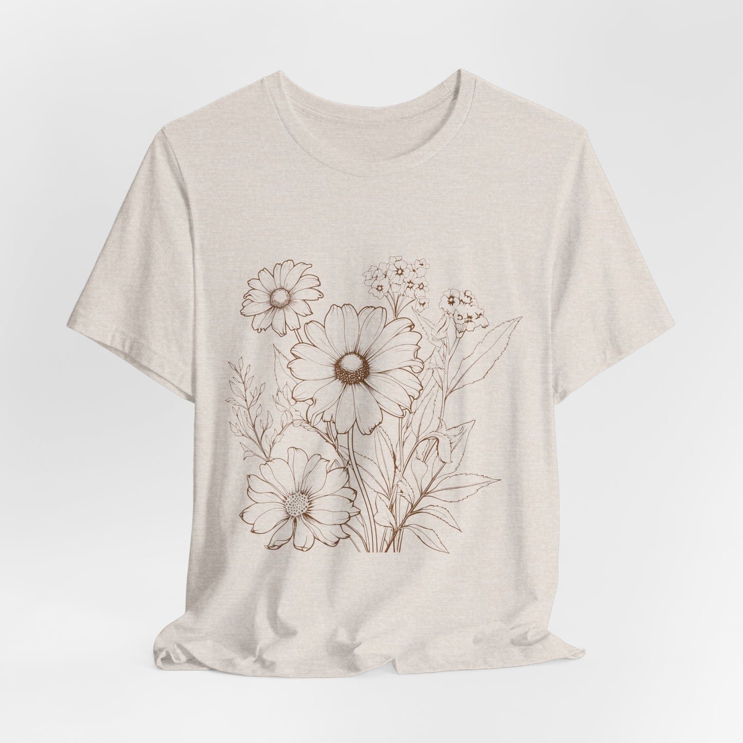 Floral Doodle Tee — Hand‑Drawn Daisy Bouquet T-Shirt