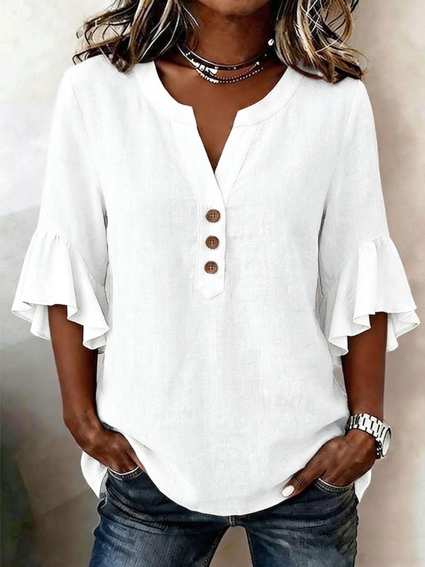 Solid Casual Loose Blouses For Women Fashion Summer Vintage Women's Oversized Shirts And Blouses Elegant Youth Female Tops