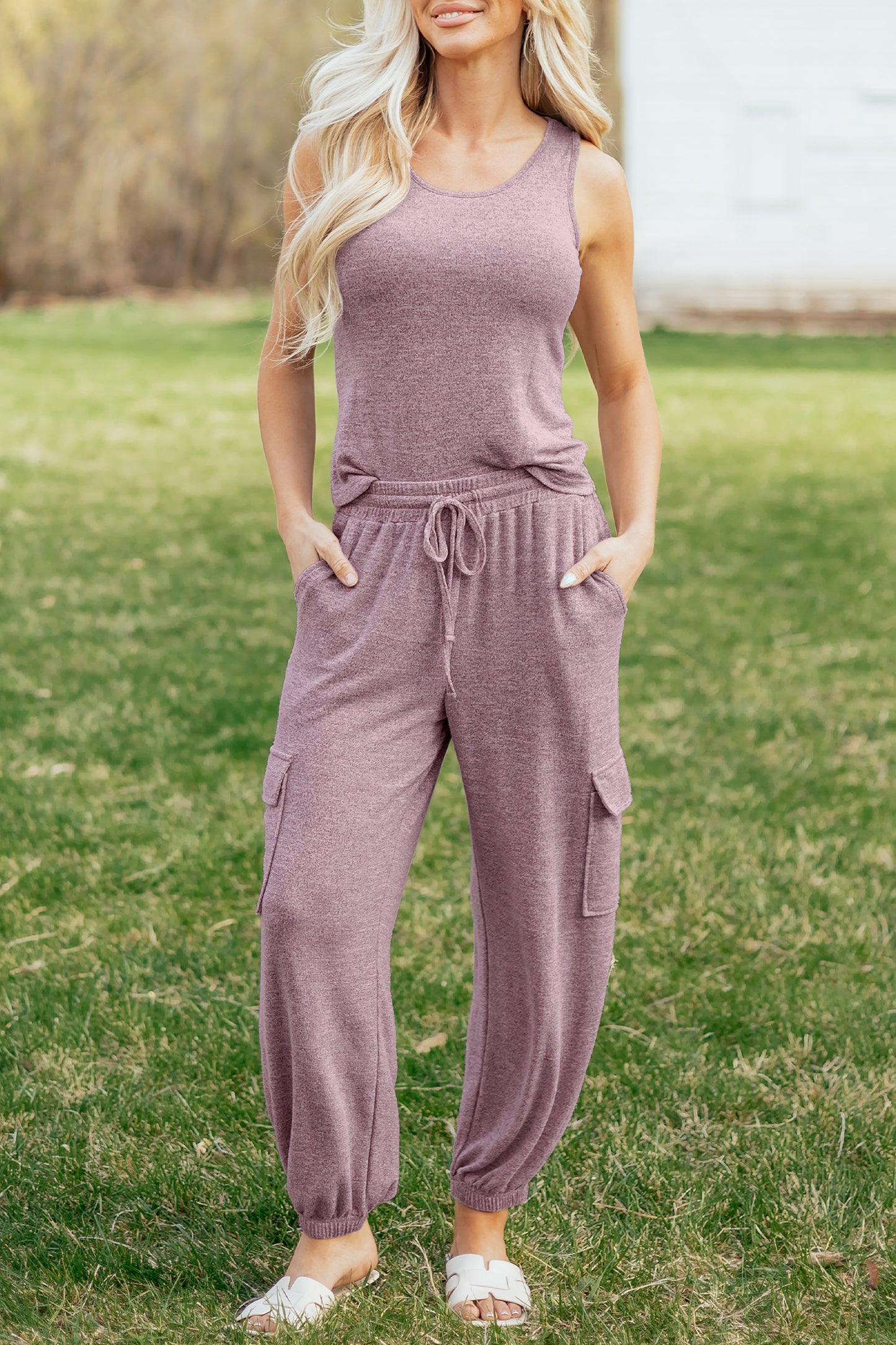 Casual Tank & Drawstring Jogger Set
