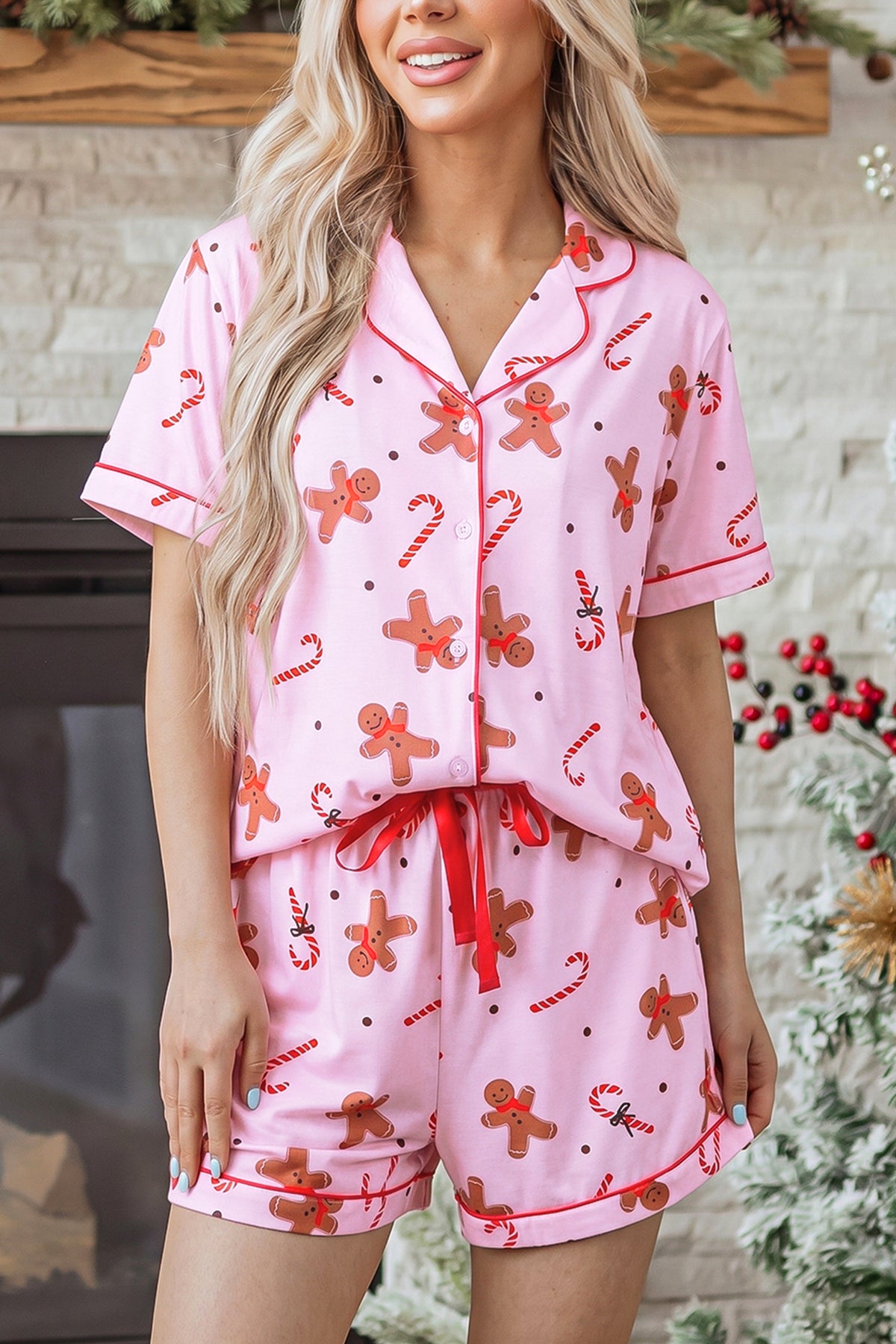 Pink Gingerbread Candy Cane Lounge Set