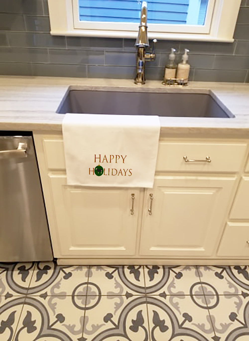 Sheep - Herwick Sheep Happy Holidays Kitchen Towel Set of 2