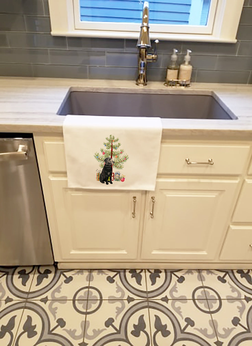 Schnauzer Black and Tan Christmas Kitchen Towel Set of 2