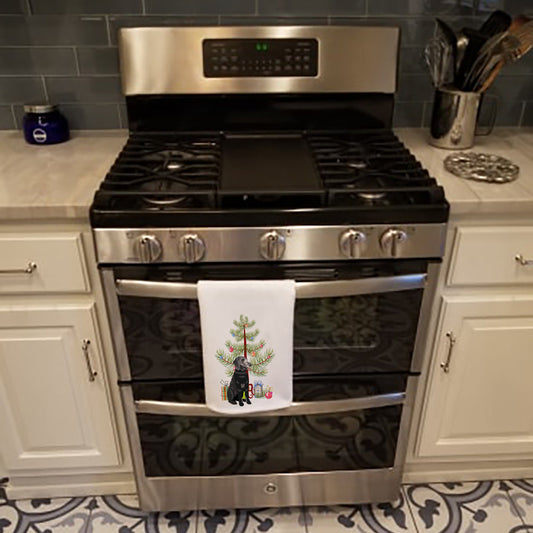 Schnauzer Black and Tan Christmas Kitchen Towel Set of 2