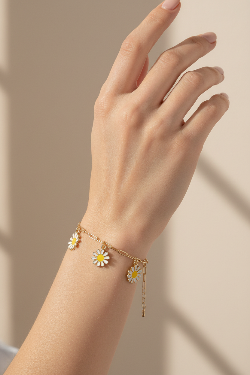 Multi Flower Charm Bracelet