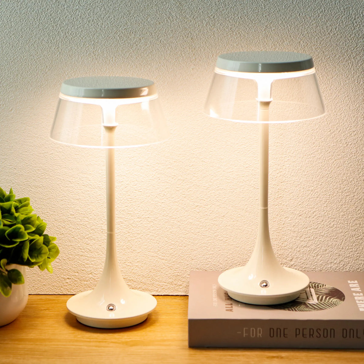 10.5" H Nightstand Lamp 3-Color Light Dimmable