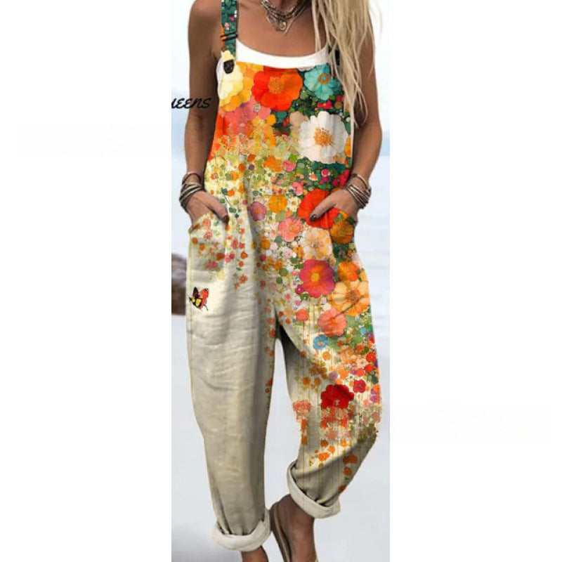 Women's Fun Print Overalls