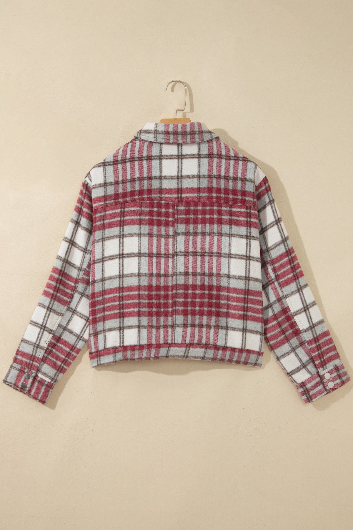 Red Plaid Flannel Button-Front Jacket