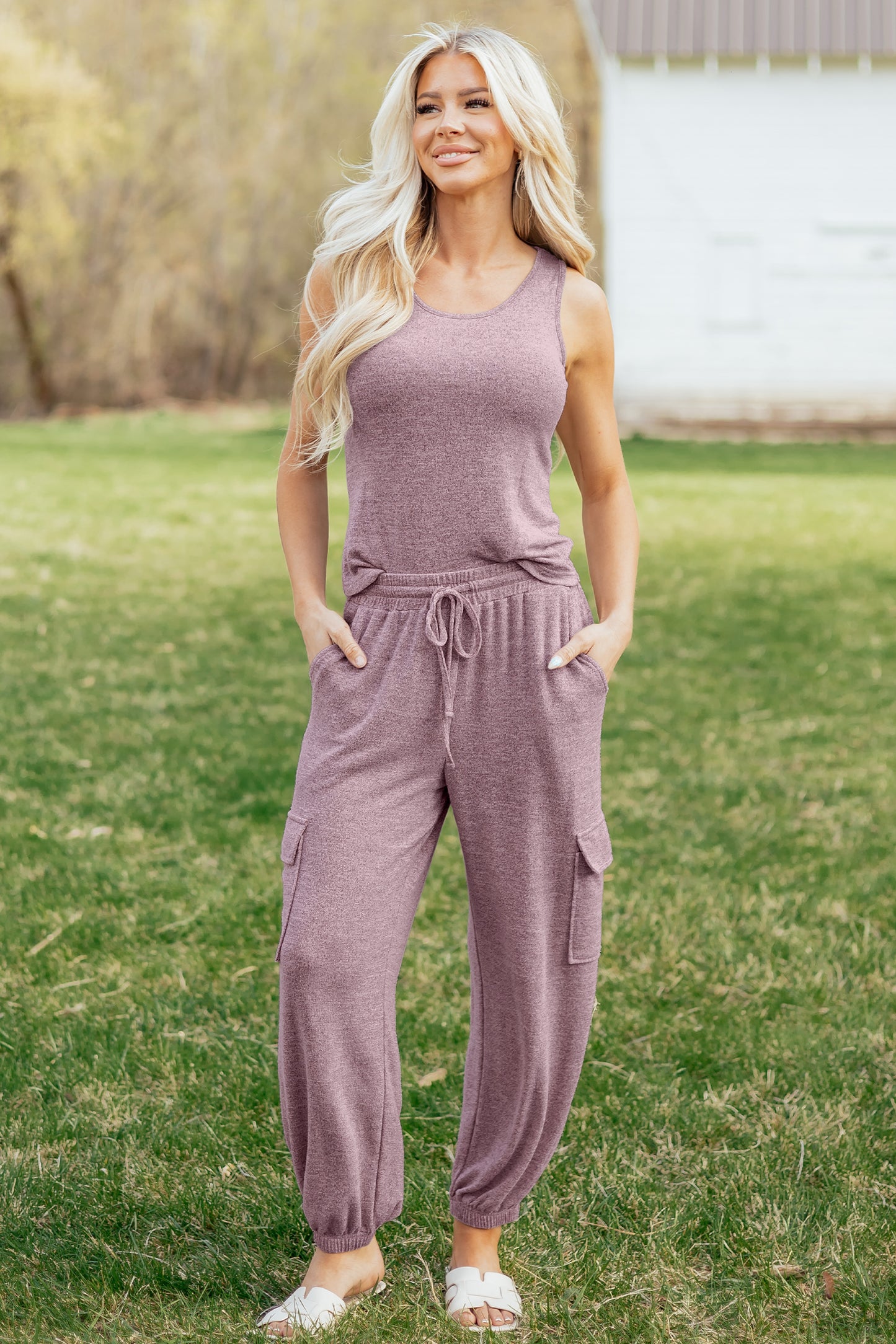 Casual Tank & Drawstring Jogger Set