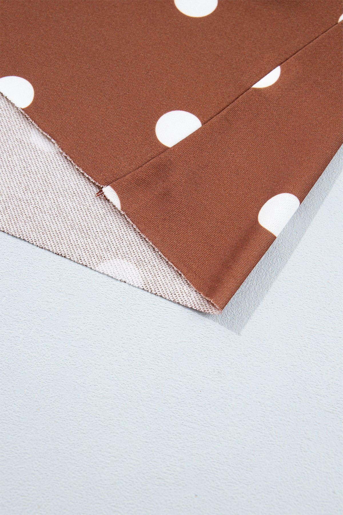 Brown Polka Dot Pullover & Skort Two-Piece Set